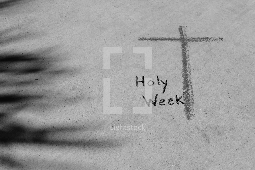 Holy Week and palm frond shadows 