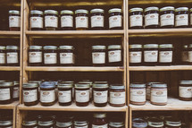 mason jars of jams and preserves 