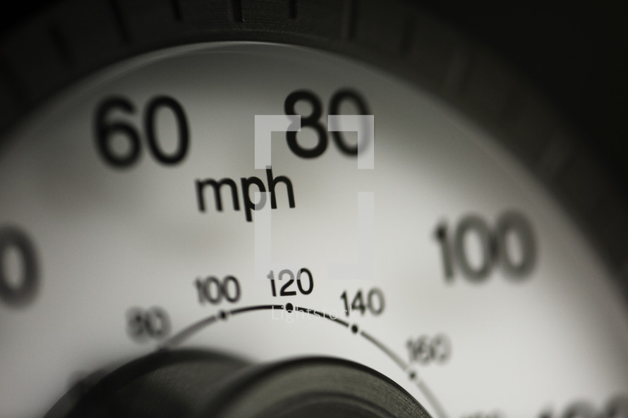close up of a speedometer.