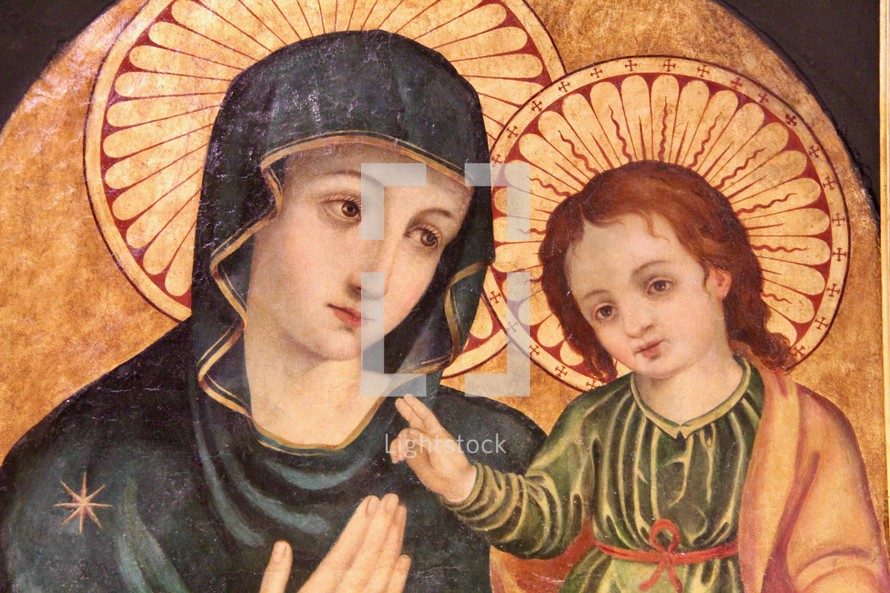 painting of Mary and Baby Jesus 