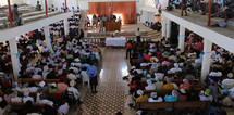 crowded church in Haiti 