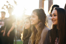 faces of young women in sunlight 