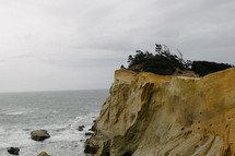Cliffs beside the ocean.