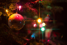 colored lights on a Christmas tree 