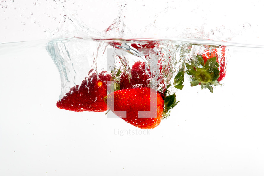 strawberries in water