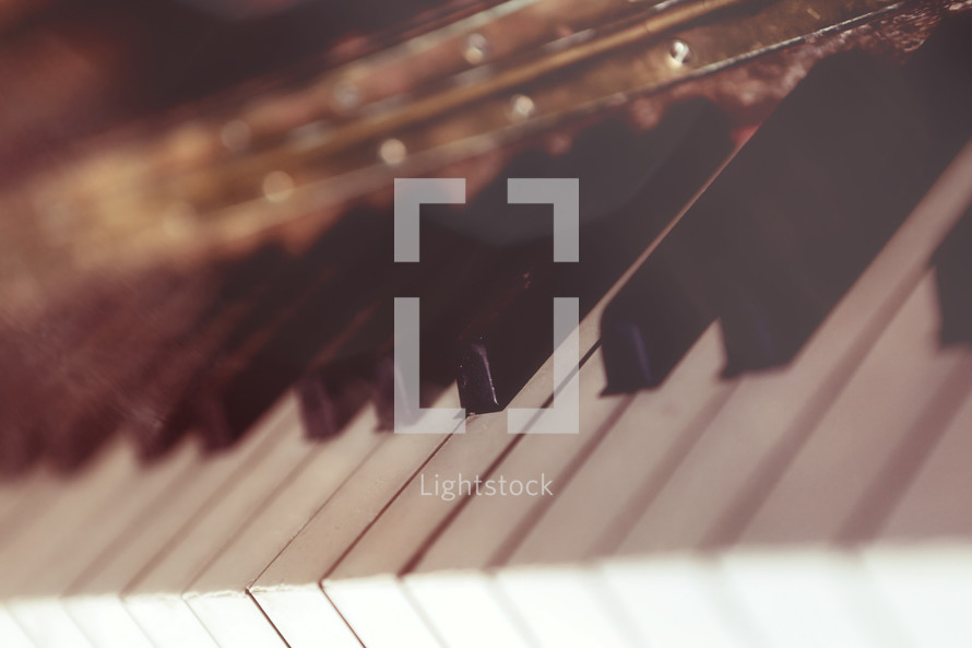 abstract styled acoustic piano keyboard