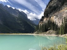 turquoise mountain lake 