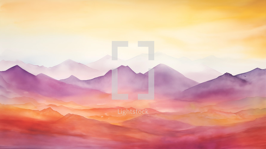 Beauitful sunset abstract watercolor background. 