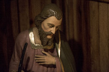 figurine of Joseph in a nativity scene