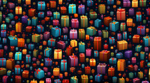 Colorful presents and gifts background.