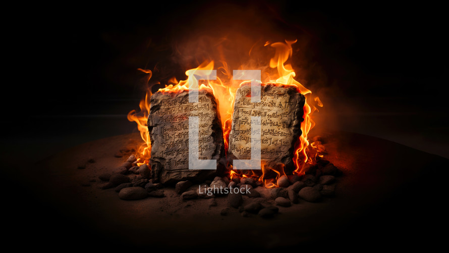 The Ten Commandments: Tablets of the Law, Tablets of Stone, Stone Tablets or Tablets of Testimony, tablets of the covenant, tablets of testimony. Book of Exodus.