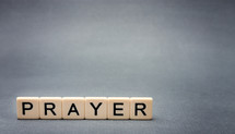 word prayer in scrabble pieces 