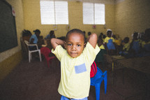 Child in a classroom.