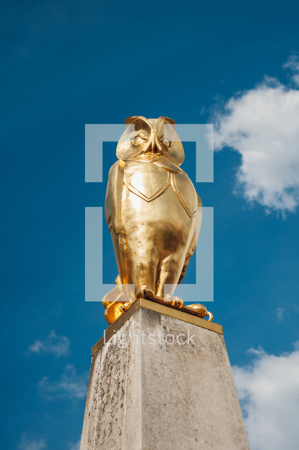 gold owl statue 