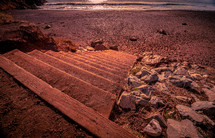 steps leading to a beach 