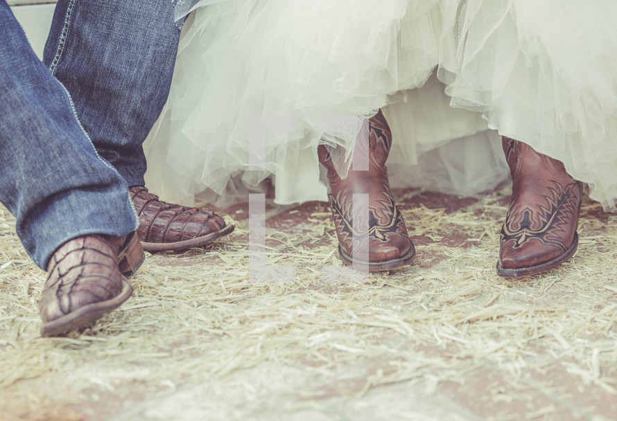 couple in cowboy boots 