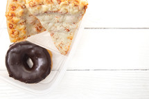 pizza and donuts packed lunch 