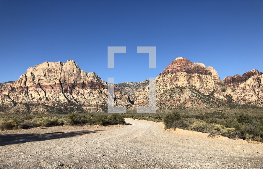 gravel road in Red Rock Canyon 