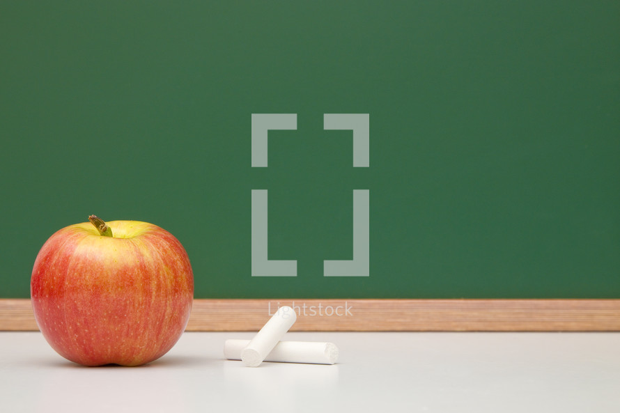 apple, chalk and chalkboard