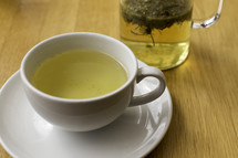 green tea in a mug 