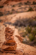 stacked red rocks 