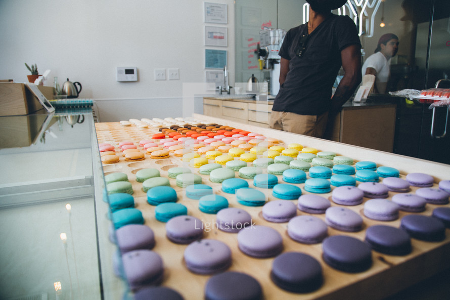 colorful cookies in a bakery 