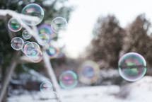 bubbles and snow 