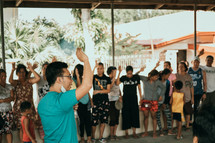 people praying during a worship service 