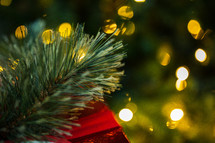 Christmas lights and gift 