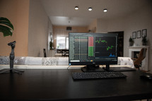 blurry view of trading on the stock exchange from home