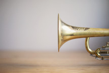 a close up of trumpet horn