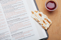 communion and open Bible 