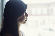 A young woman's profile.