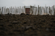 muddy ground on a farm 