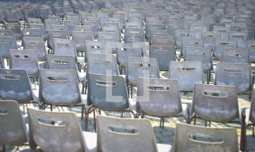 rows of old chairs