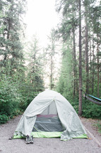 tent in a forest 