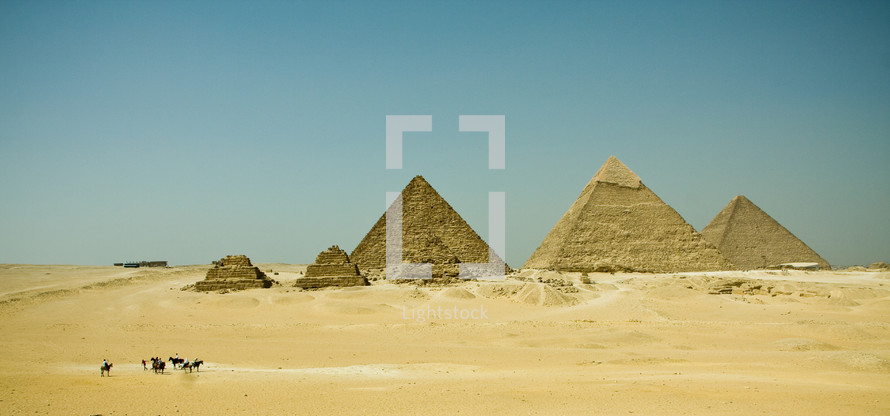 Pyramids in the desert.