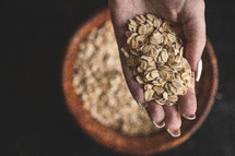 oats in a hand 