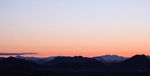 mountain peaks at sunset 
