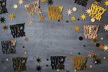 gold Happy New Year confetti 