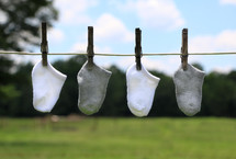 socks on a clothesline 