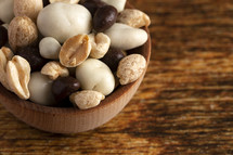 A Wooden Bowl Filled with Healthy Trail Mix
