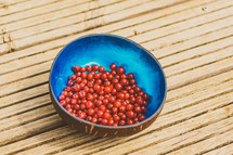 bowl of red berries 