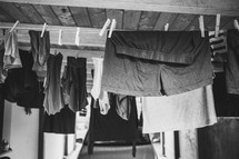 clothes on a clothesline 