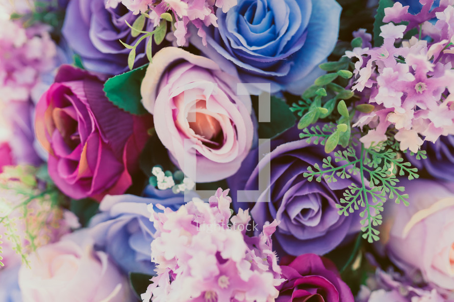 colorful purple rose bouquet 