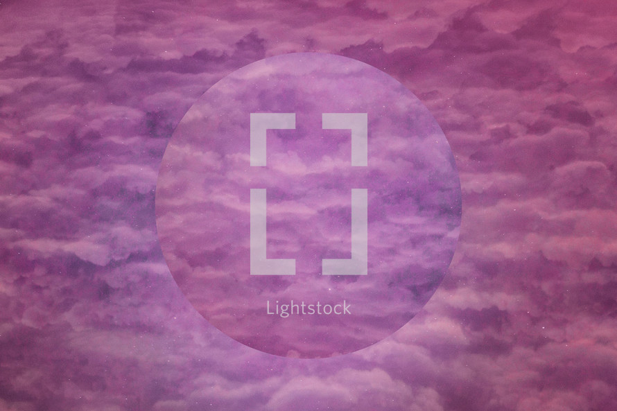 purple abstract clouds background with circle 