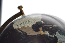 globe with North America and Central America 