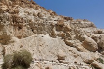 hiking up a trail in Israel 