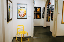 Andy Warhol exhibition in Central Gallery. Famous colorful Marilyn Monroe installation. Legend artist, painting, collection. High quality photo