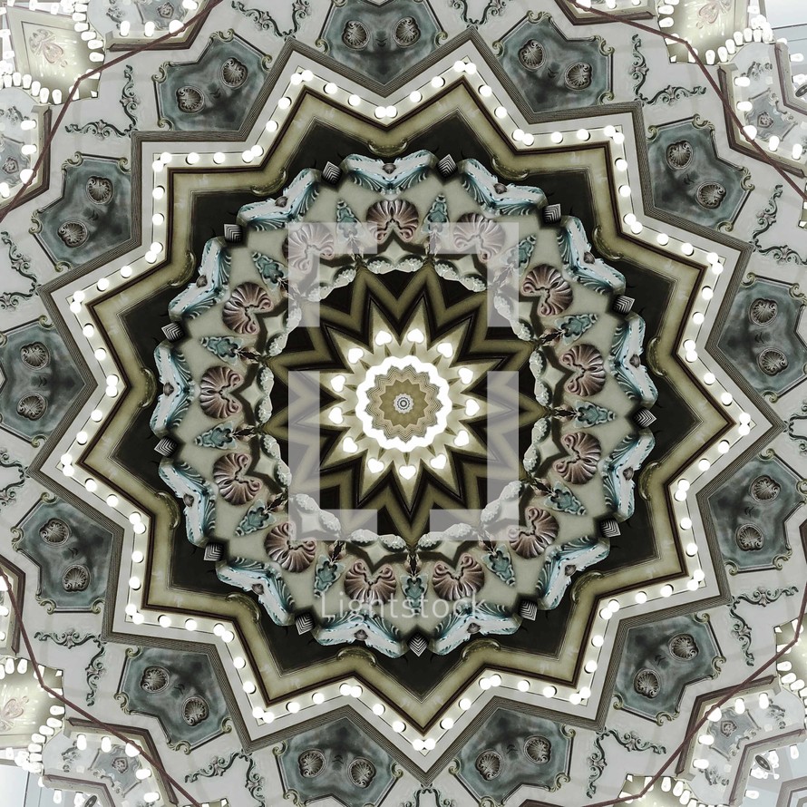 radiating pattern from a kaleidoscope effect